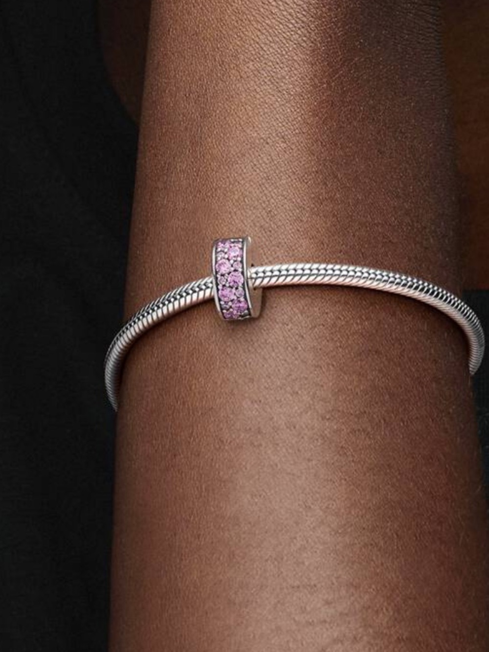 ⭐️2 Pandora Pink Pave Clip Charm PINK Stone Clip⭐️